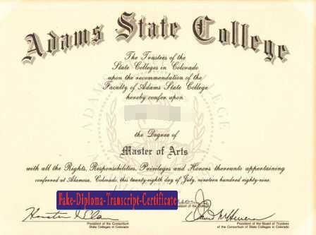 Buy Adams State College Diploma Online