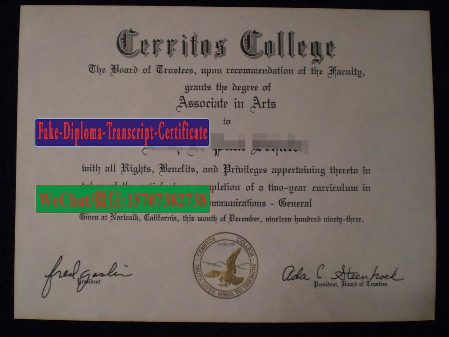 Buy Cerritos College Diploma Online