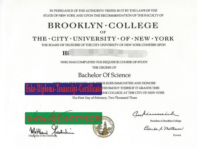 Buy City University of New York Brooklyn College Diploma Online