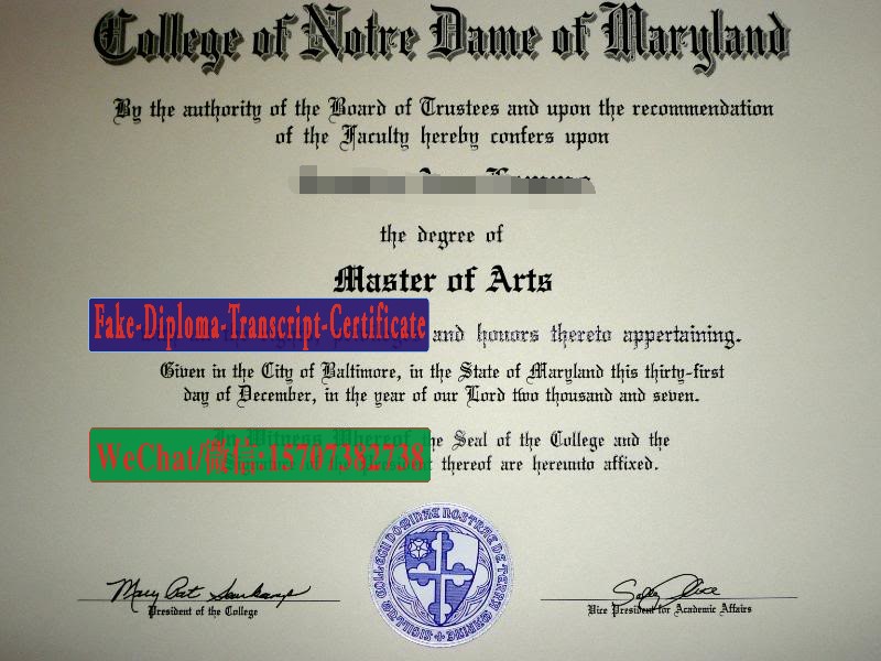 Buy College of Notre Dame of Maryland Diploma Online