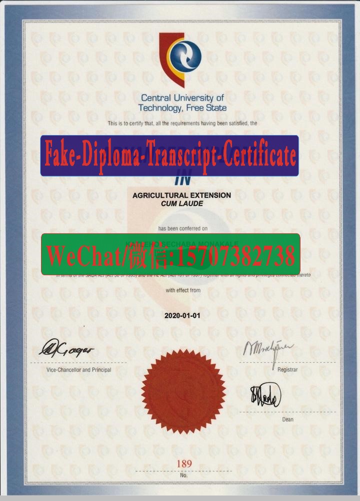 Buy Fake Central University of Technology Free State Diploma Online