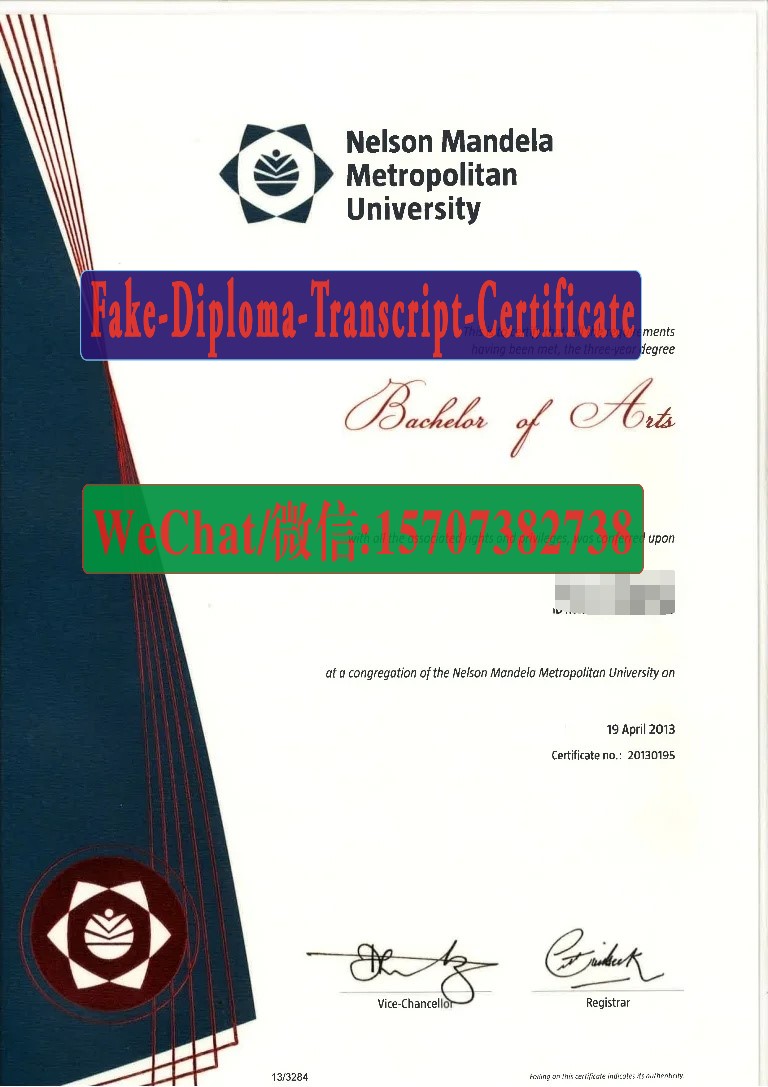 Buy Fake Nelson Mandela Metropolitan University Diploma Online