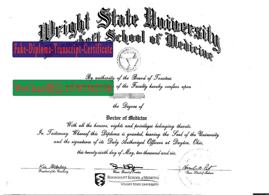 Buy Wright State University Booneshoft College of Medicine Diploma Online