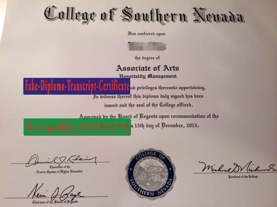 Buy college of southern nevada Diploma Online