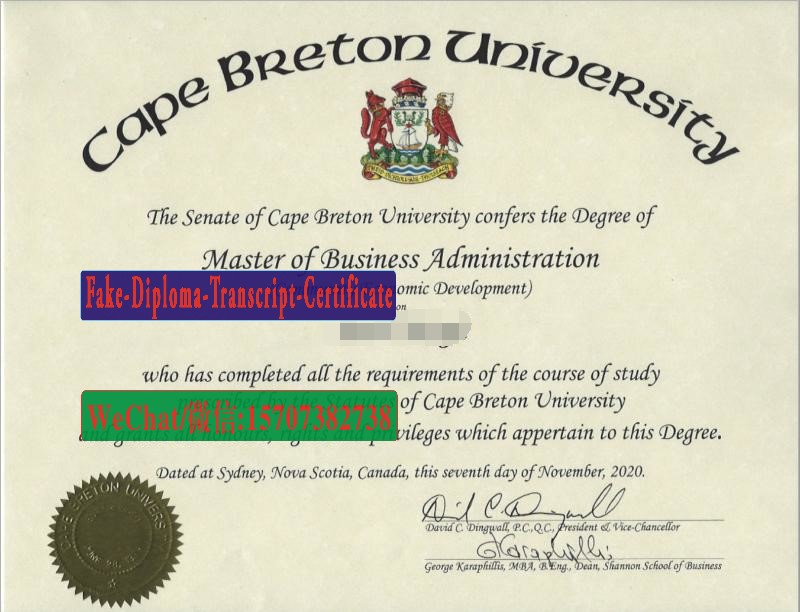 Buy fake Cape Breton University Diploma