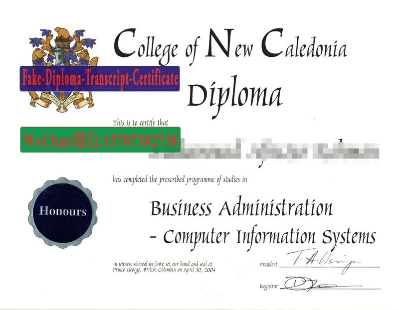 Buy fake College Of New Caledonia Diploma