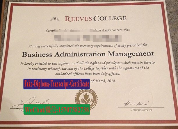 Buy fake Reeves College Diploma