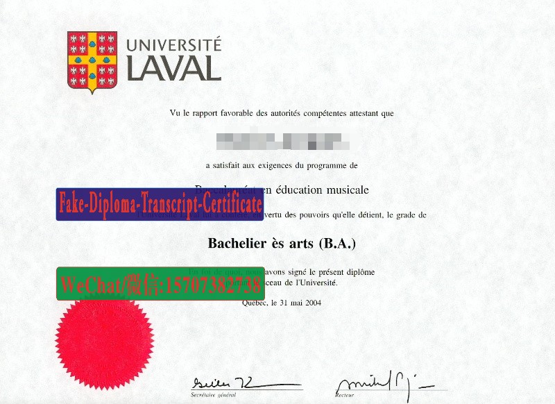 Buy fake Université Laval Diploma