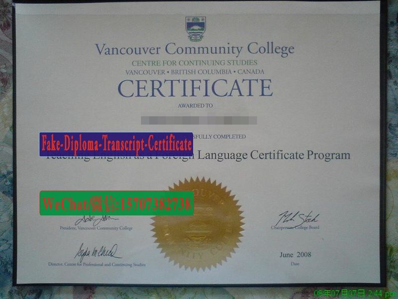 Buy fake Vancouver Community College Diploma