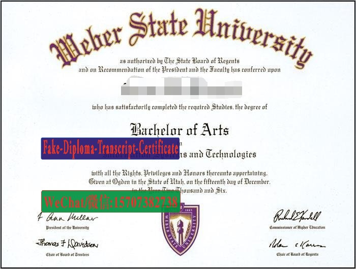 Buy weber state University Diploma Online