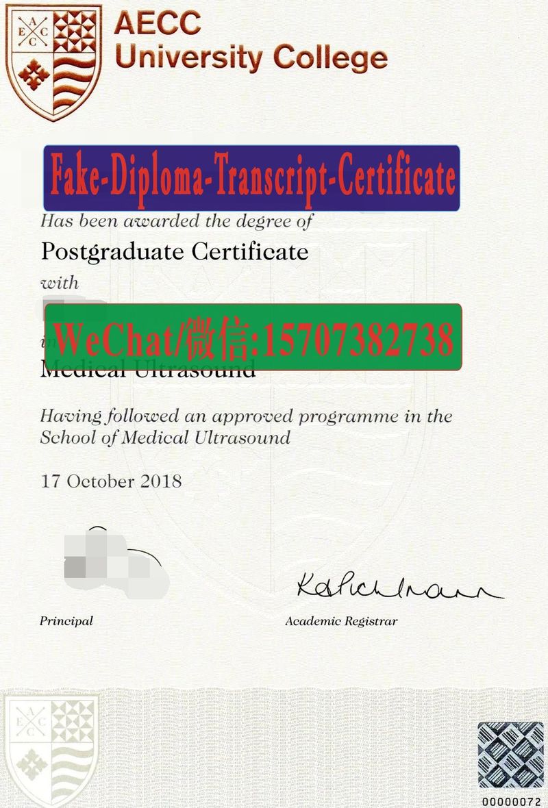 Fake AECC UNIVERSITY COLLEGE Diploma Transcript