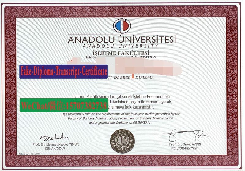 Fake Anadolu University Diploma Transcript