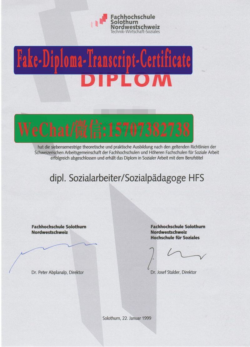 Fake FH Solothurn Nordwestschweiz Diploma Transcript