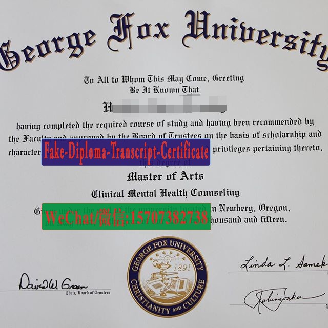 Fake George Fox University Diploma Degree