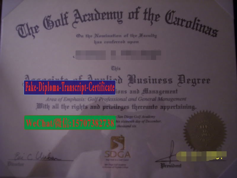 Fake Golf Academy of the Carolinas Diploma Degree