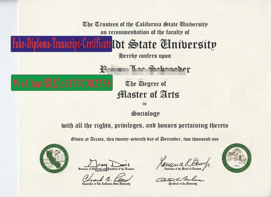 Fake Humboldt State University Diploma Degree