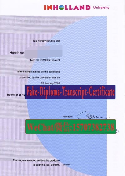 Fake INHOLLAND University Diploma Transcript