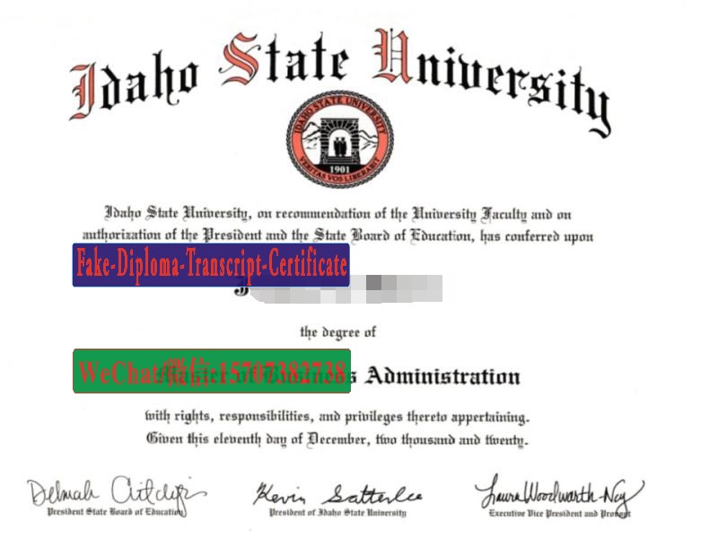 Fake Idaho State University Diploma Degree