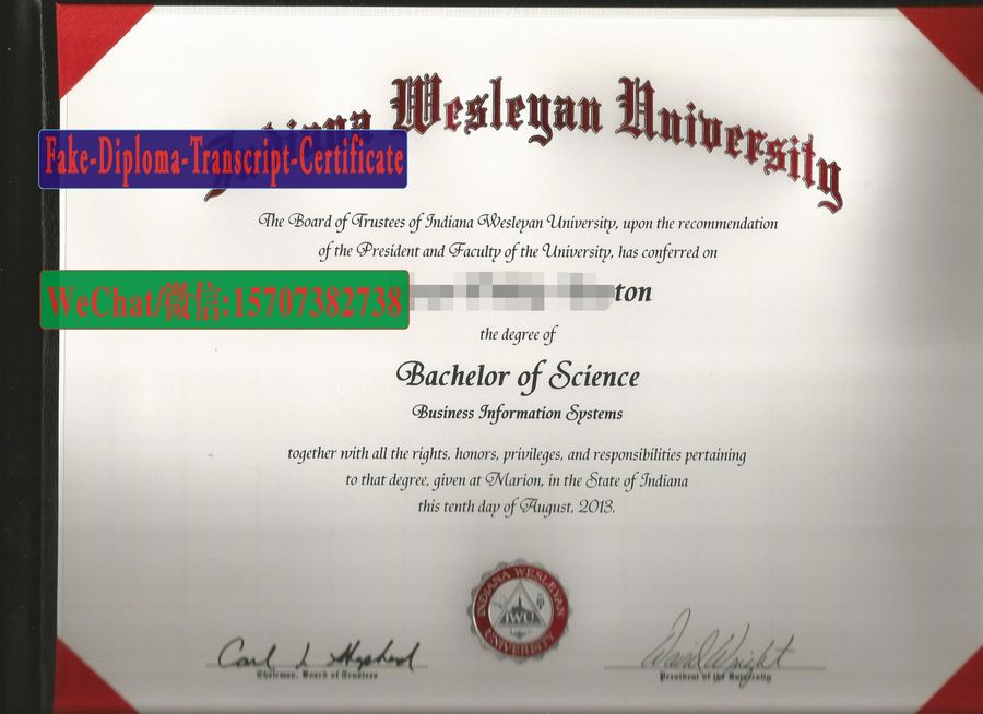 Fake Indiana Wesleyan University Diploma Degree