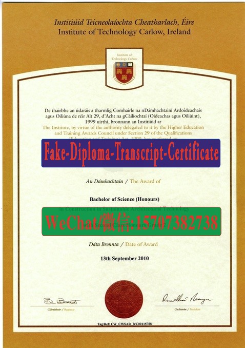 Fake Institute of Technology Carlow Diploma Transcript