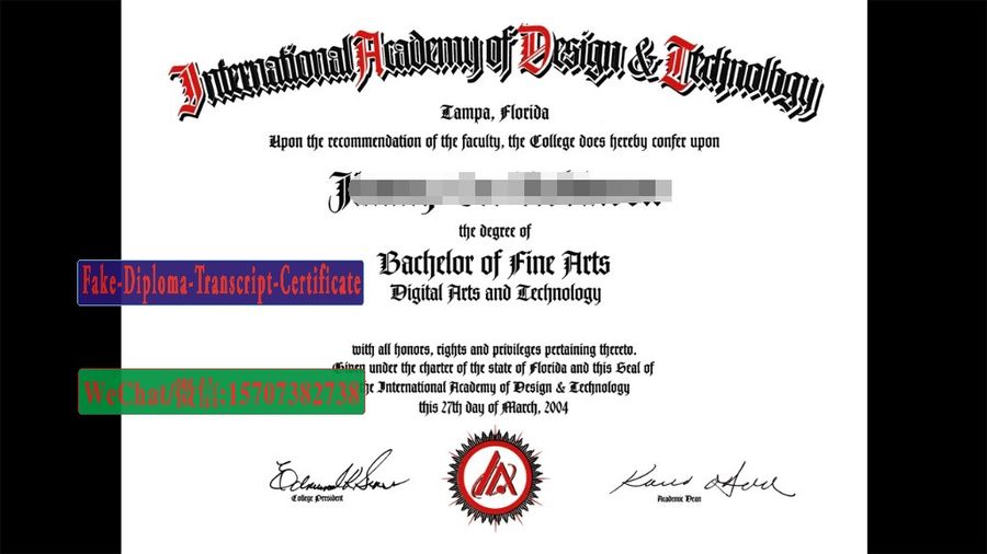 Fake International Academy of Design and Technology Diploma Degree