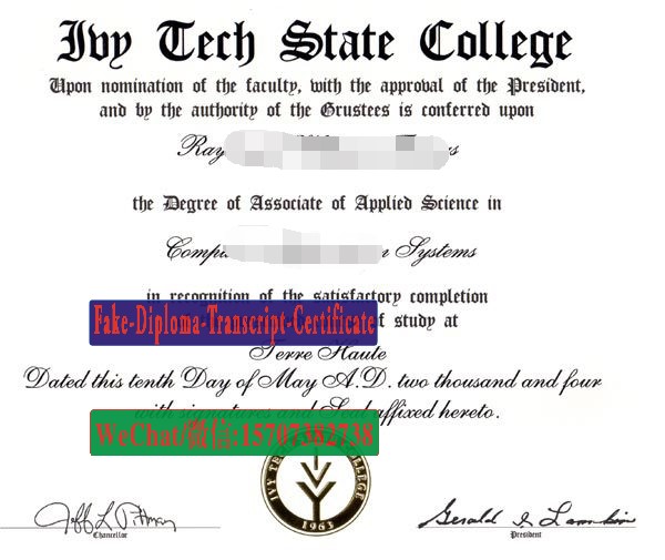 Fake Ivy Tech State College Diploma Degree