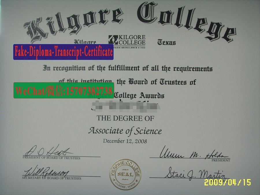 Fake Kilgore College Diploma Degree