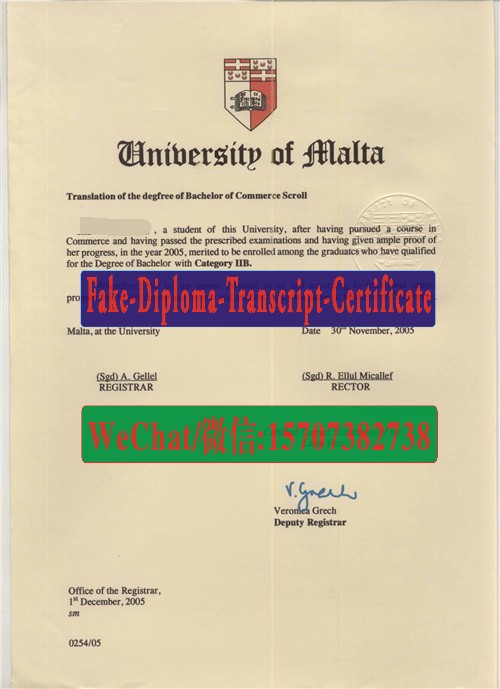 Fake L Università ta Malta Diploma Transcript