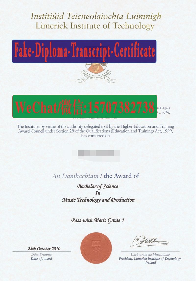 Fake Limerick Institute of Technology Diploma Transcript