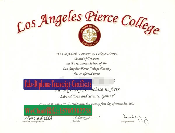 Fake Los Angeles Pierce College Diploma Degree