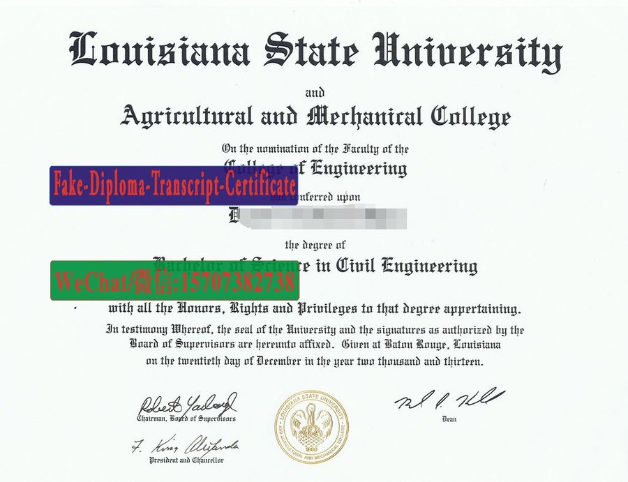 Fake Louisiana State University Diploma Degree