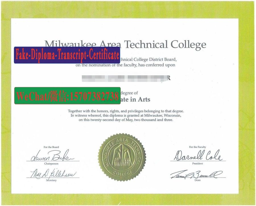 Fake Milwaukee Area Technical College Diploma Degree