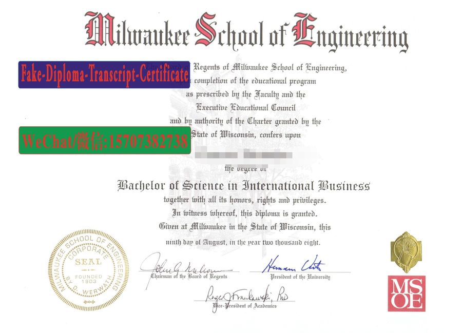 Fake Milwaukee School of Engineering Diploma Degree