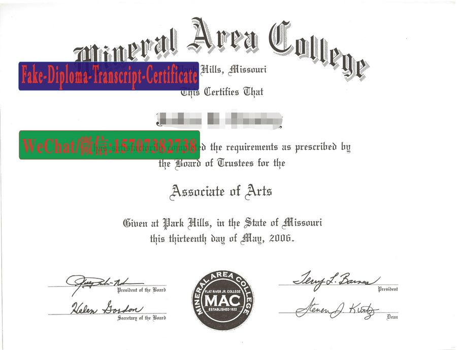 Fake Mineral Area College Diploma Degree