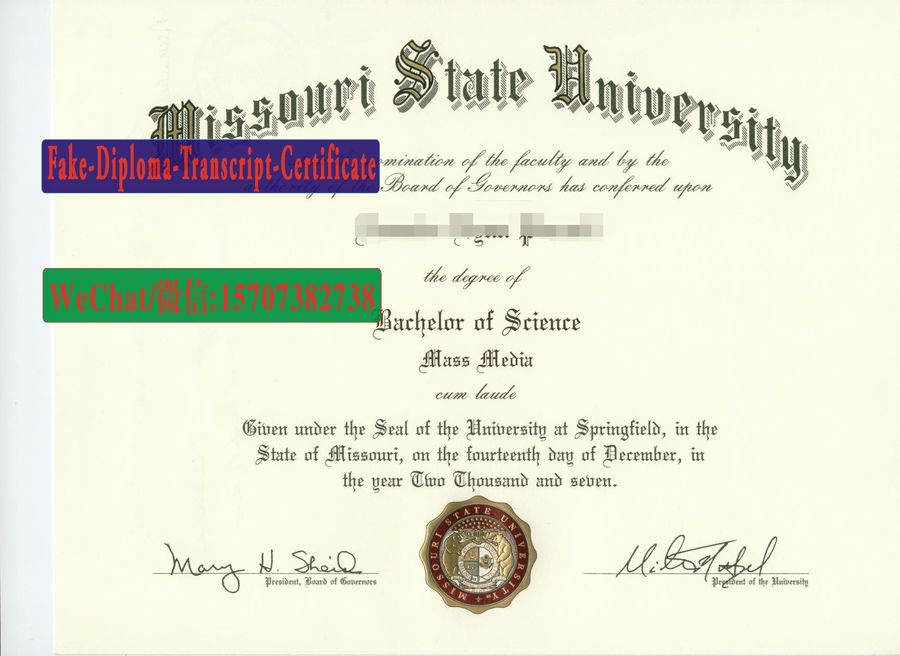 Fake Missouri State University Diploma Degree