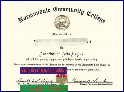 Fake Normandale Community College Diploma Degree