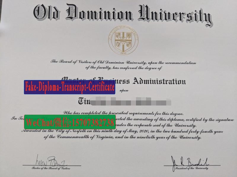 Fake Old Dominion University Diploma Degree