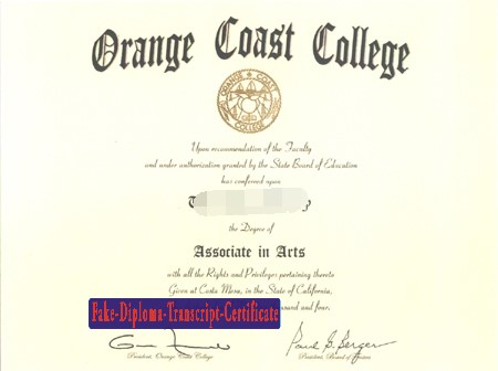 Fake Orange Coast College Diploma Degree