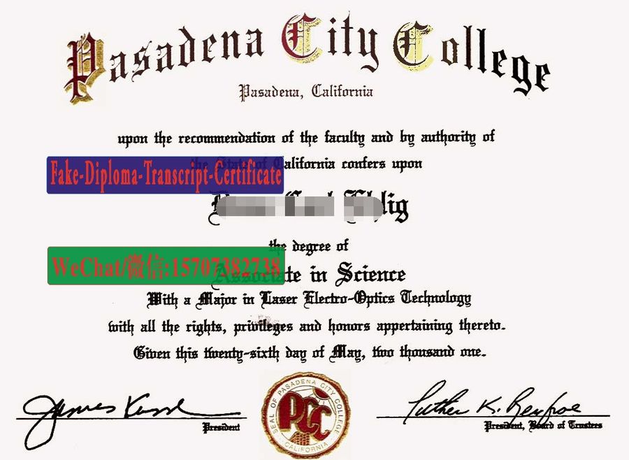 Fake Pasadena City College Diploma Degree