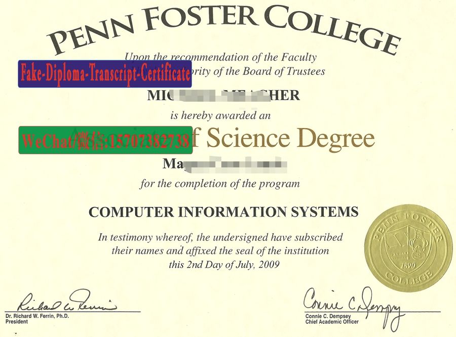 Fake Penn Foster College Diploma Degree