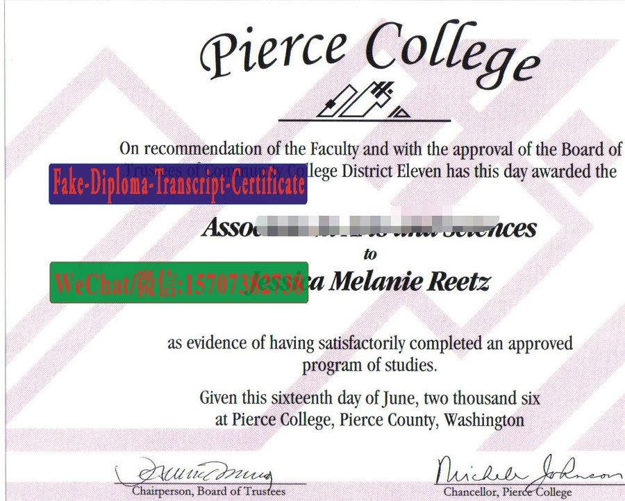 Fake Pierce College Diploma Degree