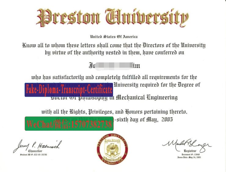 Fake Preston University Diploma Degree