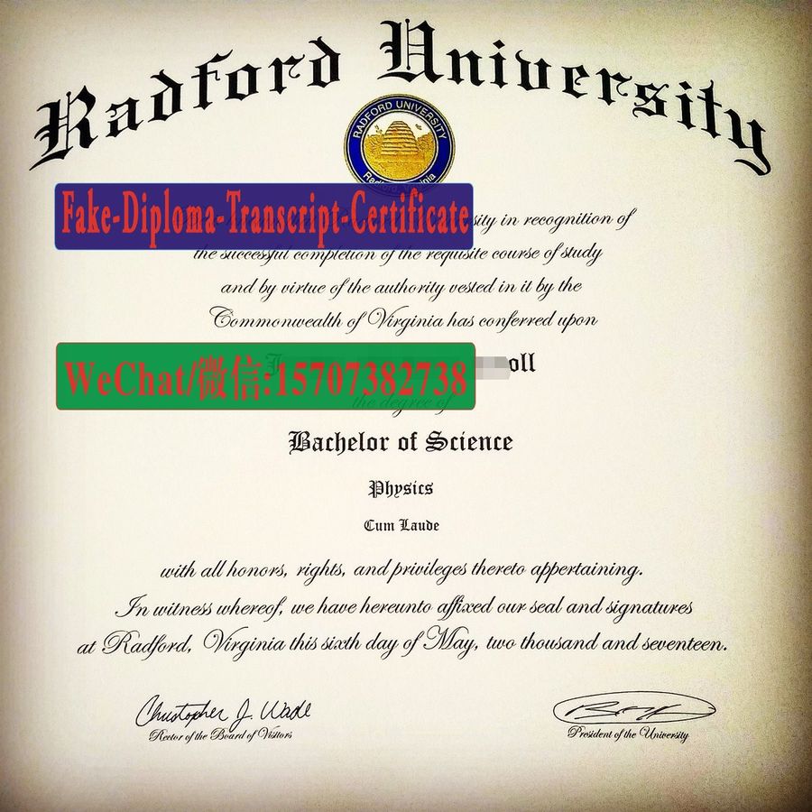 Fake Radford University Diploma Degree