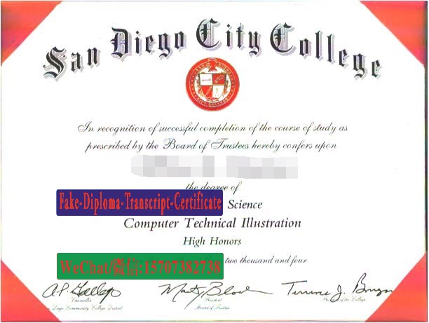 Fake San Diego City College Diploma Degree