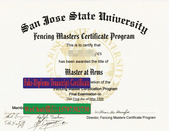 Fake San Jose State University Diploma Degree