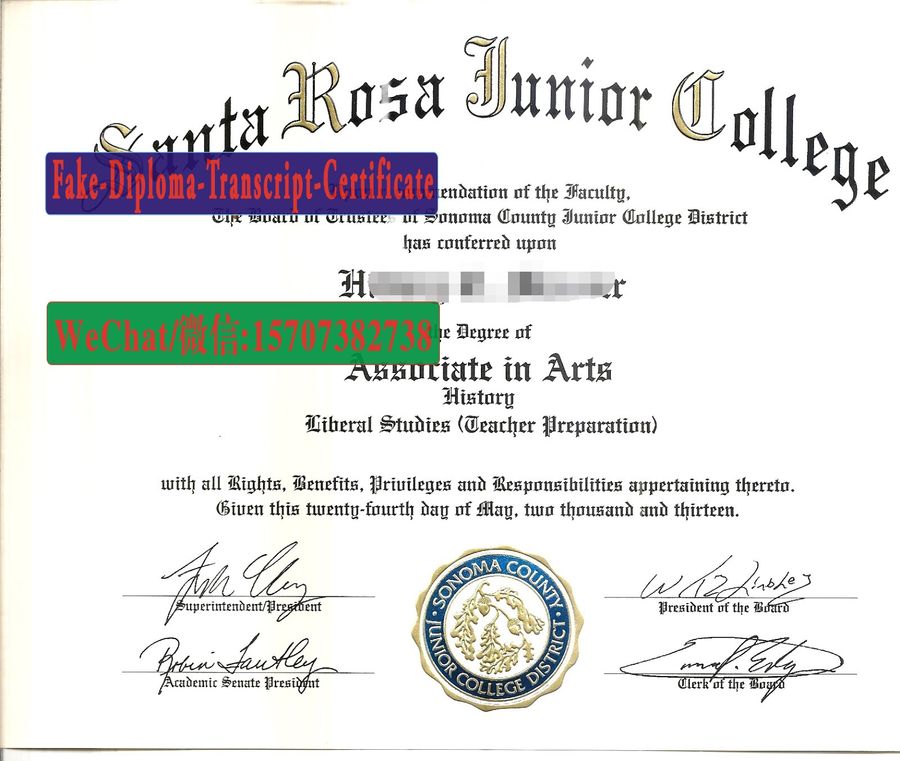 Fake Santa Rosa Junior College Diploma Degree