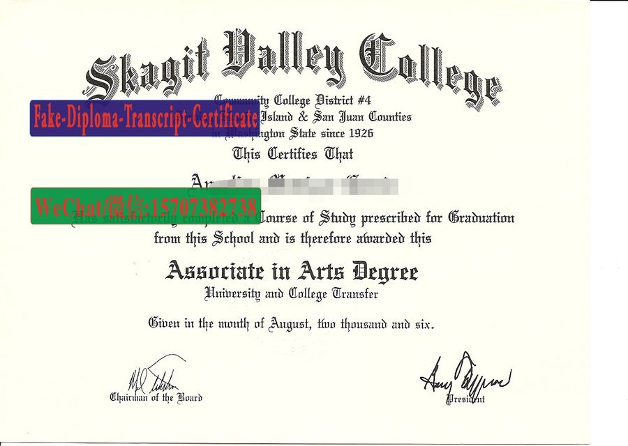 Fake Skagit Valley College Diploma Degree