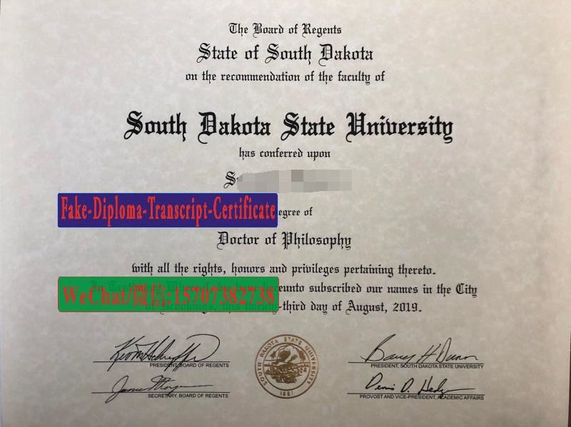 Fake South Dakota State University Diploma Degree