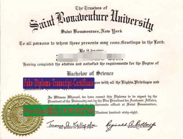 Fake St. Bonaventure University Diploma Makers