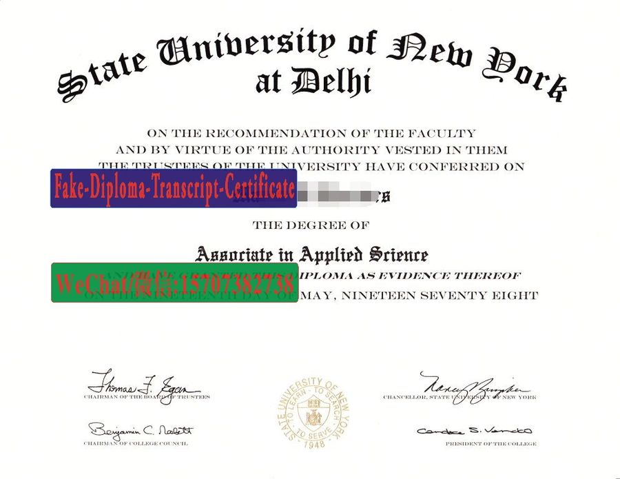 Fake State University of New York at Delhi Diploma Makers